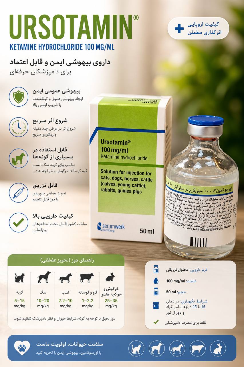 کتامین سرم ورک آلمان (اورسوتامین) ۵۰ میل